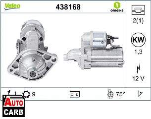 Μίζα VALEO 438168 για FIAT LINEA 2006-, FIAT PANDA 2003-, FIAT PUNTO 1999-2012