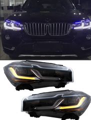ΦΑΝΑΡΙΑ ΕΜΠΡΟΣ LED Headlights BMW X5 F15 (2013-2018) Conversion from xenon to LED Black