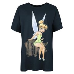 Cotton Division Women's Oversized T-shirt Disney Tink Navy Γυναικείο - WODTINKTS007