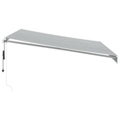 vidaXL Τέντα Πτυσσόμενη Αυτόματη με LED Ανθρακί / Λευκή 400x300 εκ.-thumb-4