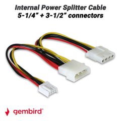 Gembird Internal Power Splitter Cable 5-1/4” + 3-1/2” connectors
