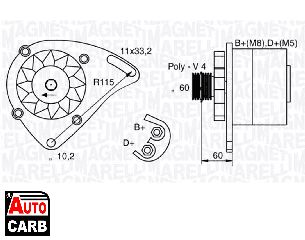 Δυναμό MAGNETI MARELLI 063321600010 για FIAT PUNTO 1993-2012, FIAT SEICENTO 1997-2010, FIAT STRADA 1998-