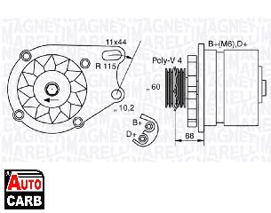 Δυναμό MAGNETI MARELLI 063321747010 για FIAT STRADA 1998-, LANCIA Y 1995-2003