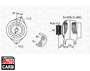 Δυναμό MAGNETI MARELLI 063321858010 για ALFA ROMEO 155 1992-1997, ALFA ROMEO 156 1997-2006, ALFA ROMEO 166 1998-2007