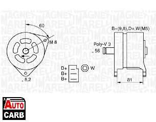 Δυναμό MAGNETI MARELLI 063324145010 για FORD GRANADA 1977-1985, FORD ORION 1983-1990, FORD P 1987-1992