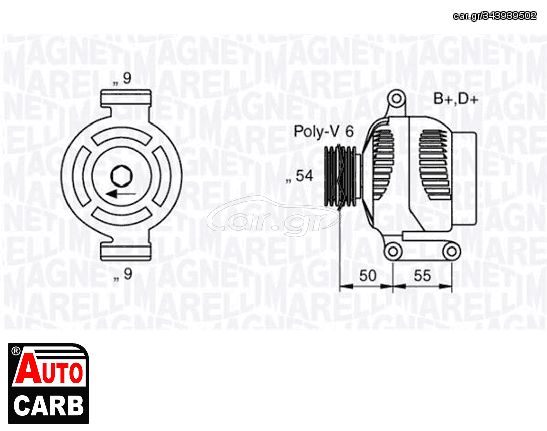 Δυναμό MAGNETI MARELLI 063358061010 για OPEL COMBO 2001-2011, OPEL CORSA 2000-2012, OPEL MERIVA 2003-2010