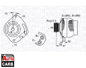 Δυναμό MAGNETI MARELLI 063377001010 για FIAT PUNTO 2000-2010, FIAT SEICENTO 1997-2010, FIAT STRADA 1998-