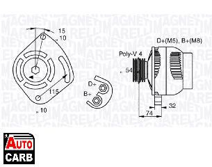 Δυναμό MAGNETI MARELLI 063377011010 για LANCIA MUSA 2004-2012, LANCIA YPSILON 2003-2011