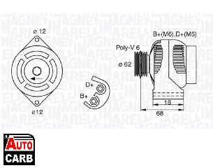 Δυναμό MAGNETI MARELLI 063377490010 για OPEL SIGNUM 2003-2008, OPEL TIGRA 2004-2010, OPEL VECTRA 2002-2009