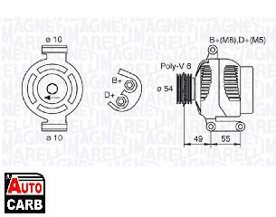 Δυναμό MAGNETI MARELLI 063377494010 για FIAT PUNTO 1999-2012, FIAT STRADA 1998-, LANCIA MUSA 2004-2012