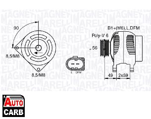 Δυναμό MAGNETI MARELLI 063533250010 για SKODA FABIA 1999-2014, SKODA OCTAVIA 1996-2010, SKODA ROOMSTER 2006-2015