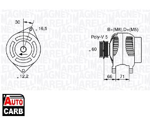 Δυναμό MAGNETI MARELLI 063533250580 για FIAT SIENA 1996-2016, FIAT STILO 2001-2010, LANCIA LYBRA 1999-2005