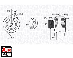 Δυναμό MAGNETI MARELLI 063533250590 για FIAT MULTIPLA 1999-2010, FIAT PUNTO 1999-2012, FIAT STILO 2001-2010