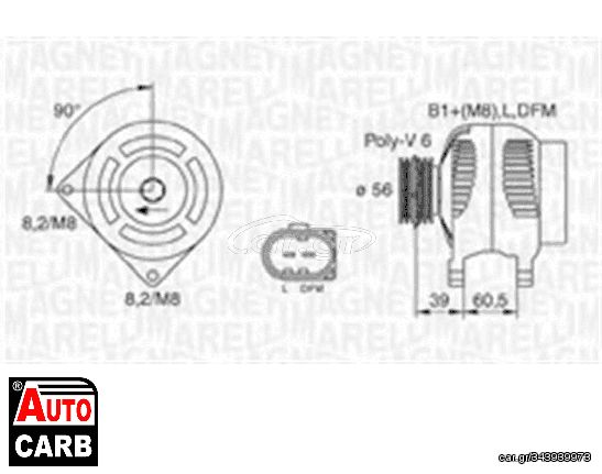 Δυναμό MAGNETI MARELLI 063730004010 για VW BORA 1998-2013, VW CADDY 1995-2004, VW GOLF 1997-2008