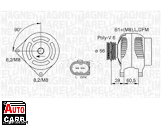 Δυναμό MAGNETI MARELLI 063730004010 για VW BORA 1998-2013, VW CADDY 1995-2004, VW GOLF 1997-2008