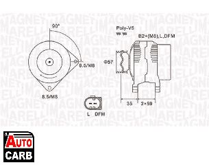 Δυναμό MAGNETI MARELLI 063731675010 για SKODA FABIA 1999-2014, SKODA RAPID 2012-, SKODA ROOMSTER 2006-2015