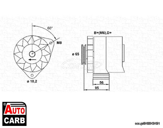 Δυναμό MAGNETI MARELLI 943346003010 για PEUGEOT 309 1989-1993