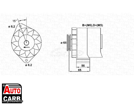 Δυναμό MAGNETI MARELLI 943356211010 για OPEL KADETT 1984-1993, OPEL MANTA 1975-1988, OPEL OMEGA 1986-1994