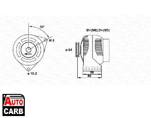 Δυναμό MAGNETI MARELLI 943356566010 για CITROEN ZX 1991-1999, PEUGEOT 106 1991-2005, PEUGEOT 206 1998-2012