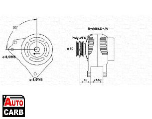 Δυναμό MAGNETI MARELLI 943356794010 για SEAT TOLEDO 1991-1999, SKODA FELICIA 1994-2002, VW 1500,1600 1961-1973