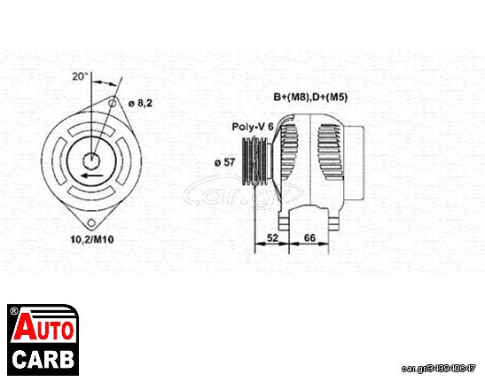 Δυναμό MAGNETI MARELLI 943356944010 για PEUGEOT 806 1994-2002