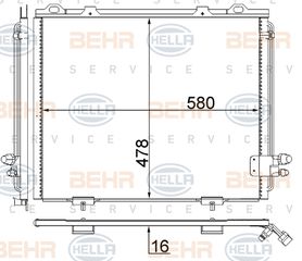 Συμπυκνωτής, σύστ. κλιματισμού HELLA 8FC351036761 Mercedes-Benz E-Class SW S210 2400cc 170ps 1997-2003 (2108300270,2108300570,A2108300270,A2108300570)