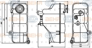 Δοχείο διαστολής, ψυκτικό υγρό HELLA 8MA376755191 Mercedes-Benz C-Class W202 2200cc C220 D 95ps 1993-2000 (2025000249,A2025000249)