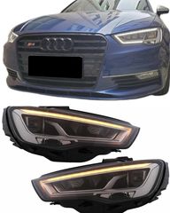 ΦΑΝΑΡΙΑ ΕΜΠΡΟΣ LED Headlights Audi A3 8V 12-16 DRL Full Led & Led Signal Black 