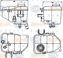 Δοχείο διαστολής, ψυκτικό υγρό HELLA 8MA376755221 Mercedes-Benz C-Class Coupe CL203 2200cc C220 CDI 143ps 2001-2004 (2035000049,A2035000049)