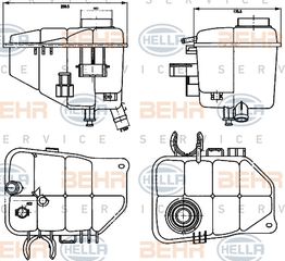 Δοχείο διαστολής, ψυκτικό υγρό HELLA 8MA376755221 Mercedes-Benz C-Class Coupe CL203 1800cc C200 CGI Kompressor 170ps 2003-2008 (2035000049,A2035000049)