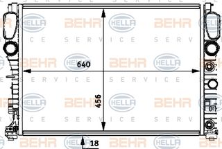 Ψυγείο, ψύξη κινητήρα HELLA 8MK376718014 Mercedes-Benz E-Class W211 2600cc 177ps 2002-2008 (2115000102,A2115000102)