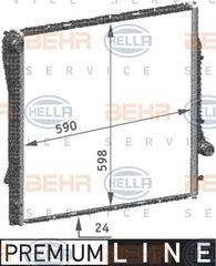 Ψυγείο, ψύξη κινητήρα HELLA 8MK376718771 BMW X5 E53 3000cc d 184ps 2001-2003 (1439104,17111439104,17117544669,7544669)