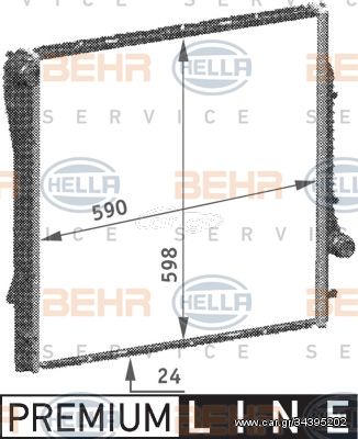 Ψυγείο, ψύξη κινητήρα HELLA 8MK376718771 BMW X5 E53 3000cc 228ps 2000-2006 (1439104,17111439104,17117544669,7544669)