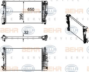 Ψυγείο, ψύξη κινητήρα HELLA 8MK376756134 Mercedes-Benz Viano W639 3700cc 224ps 2004-2007 (6395010701,A6395010701)