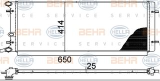 Ψυγείο, ψύξη κινητήρα HELLA 8MK376888784 Audi A3 1900cc TDI 100ps 2000-2003 (1J0121253A,1J0121253AB,1J0121253AD,1J0121253AF,1J0121253AH)