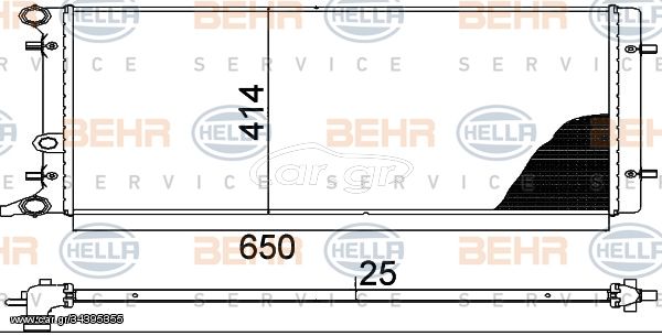 Ψυγείο, ψύξη κινητήρα HELLA 8MK376888784 Audi A3 1900cc TDI 100ps 2000-2003 (1J0121253A,1J0121253AB,1J0121253AD,1J0121253AF,1J0121253AH)