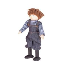 Pin Toys Αγρότης ξύλινο κουκλάκι με εύκαμπτα μέλη . - 2 ΤΕΜ