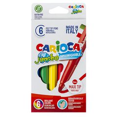 Μαρκαδόροι Carioca Jumbo 6mm σετ=6 Χρώματα Carioca 40568 - 24 ΤΕΜ 60-193