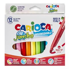 Μαρκαδόροι Carioca Jumbo 6mm σετ=12 Χρώματα Carioca 40569 - 12 ΤΕΜ 60-52