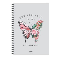 Next trends butterfly τετράδιο σπιράλ 3 θέματα 105 φύλλα 21x29εκ. - 3 ΤΕΜ