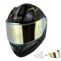 Κράνος Givi H50.9 Enigma ECE 22.06 Gloss Black-Titanium-Gold + Ζελατίνα Καθρέπτης