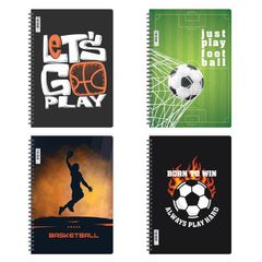 Next Sports τετράδιo σπιράλ 17x25εκ. 3θεμ., 105φ. - 6 ΤΕΜ