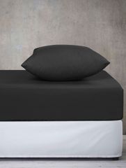 Σεντόνι ANTHRACITE MONOCHROME Μαύρο Σεντόνι υπέρδιπλο με λάστιχο: 160 x 200+30 εκ. MADI