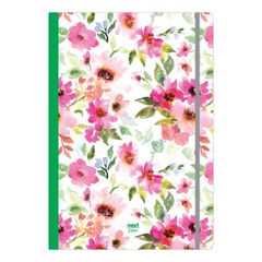 Next trends Flowers τετράδιο flexi λάστιχο 21x29εκ. 2θεμ. 80φ. - 3 ΤΕΜ