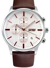 Αναλογικό ρολόι χειρός - Skmei - 9103 - Brown/White