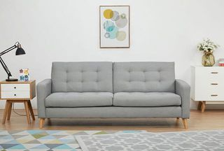 Καναπές - κρεβάτι τριθέσιος Nextdeco Soho khaki light Υ81x201x90εκ.