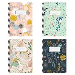 Next Floral τετράδιo σπιράλ 17x25εκ. 3θεμ., 105φ. - 6 ΤΕΜ