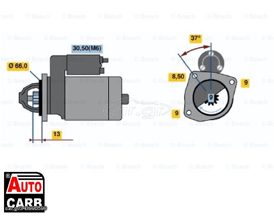 Μίζα BOSCH 0001107411 για LANCIA LYBRA 1999-2005