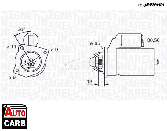 Μίζα MAGNETI MARELLI 063111007010 για ALFA ROMEO 155 1992-1997, ALFA ROMEO 156 1997-2006, ALFA ROMEO 166 1998-2007