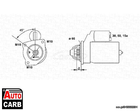 Μίζα MAGNETI MARELLI 943251109010 για PEUGEOT 305 1982-1990, PEUGEOT 309 1985-1993, PEUGEOT 405 1987-1999